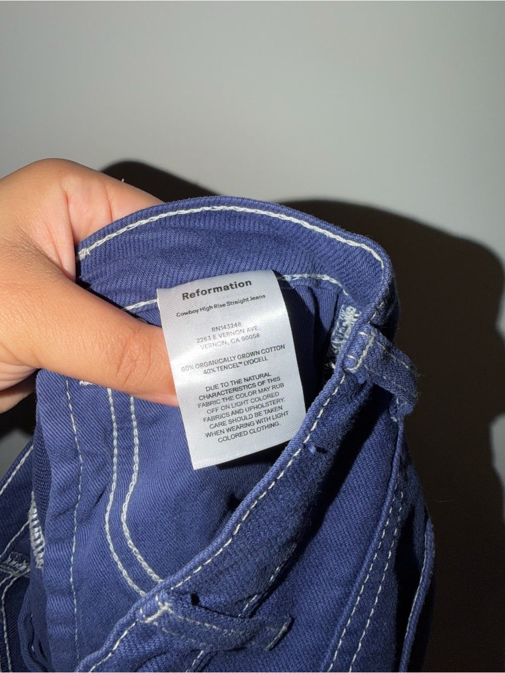 Reformation Straight Leg Jeans in Deep Blue - Picture 7 of 9